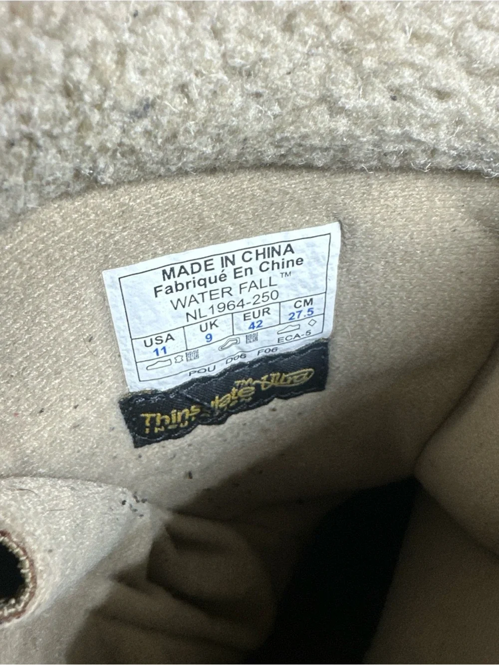 Sorel Waterfall Women Winter Snow Boot Tan Suede Fleece Lined Thinsulate size 11